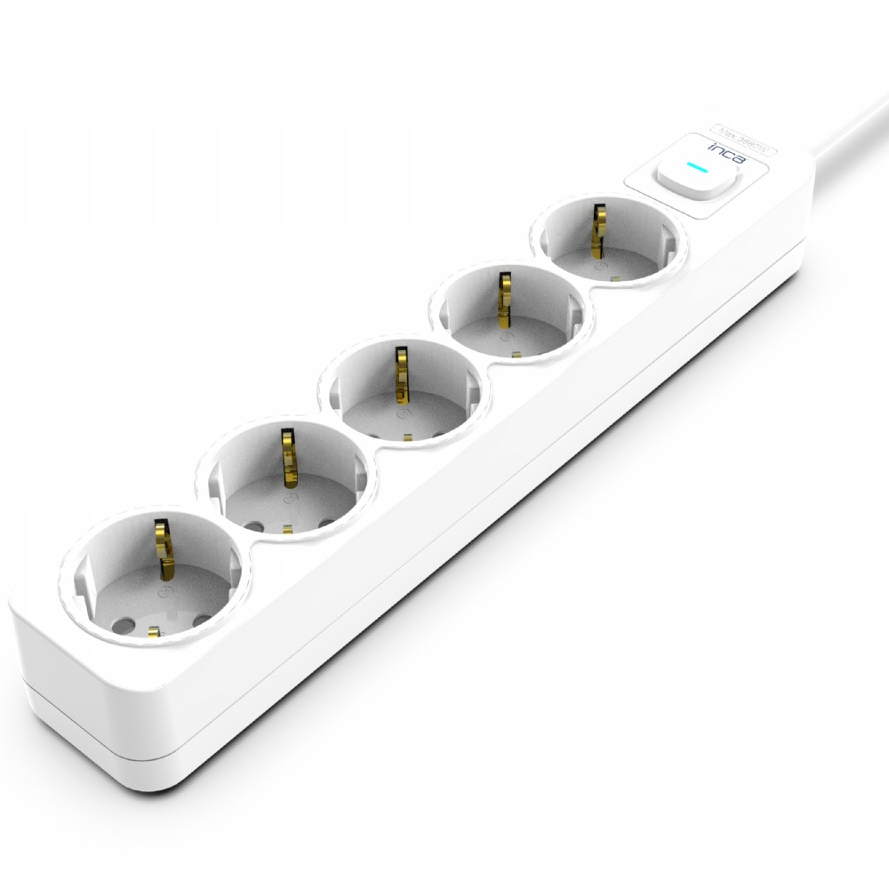 İnca Ipw-44gb 5 Port Akım Korumalı Led Tuşlu Priz 1.5m - Beyaz