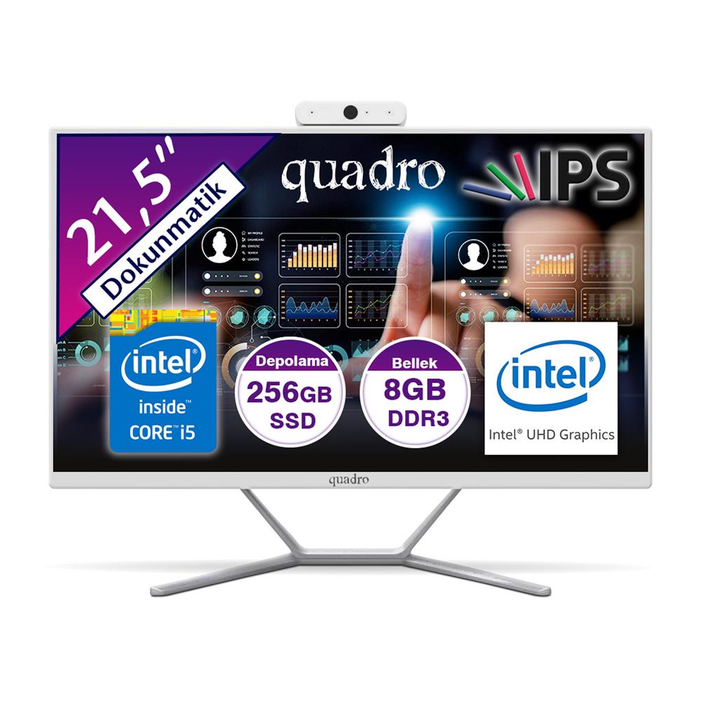 Quadro Stark Touch H8122-T45825 Ci5 4590S 3.0Ghz 8gb 256gb 21.5" Dokunmatik Freedos AIO Bilgisayar