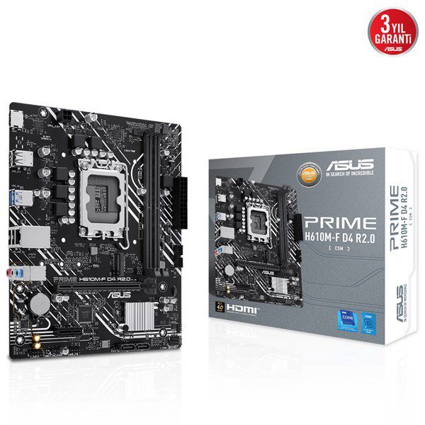 Asus Prime H610M-F-CSM R2.0 1700P D4 SES HDMI GLAN SATA3 USB2.0 mATX
