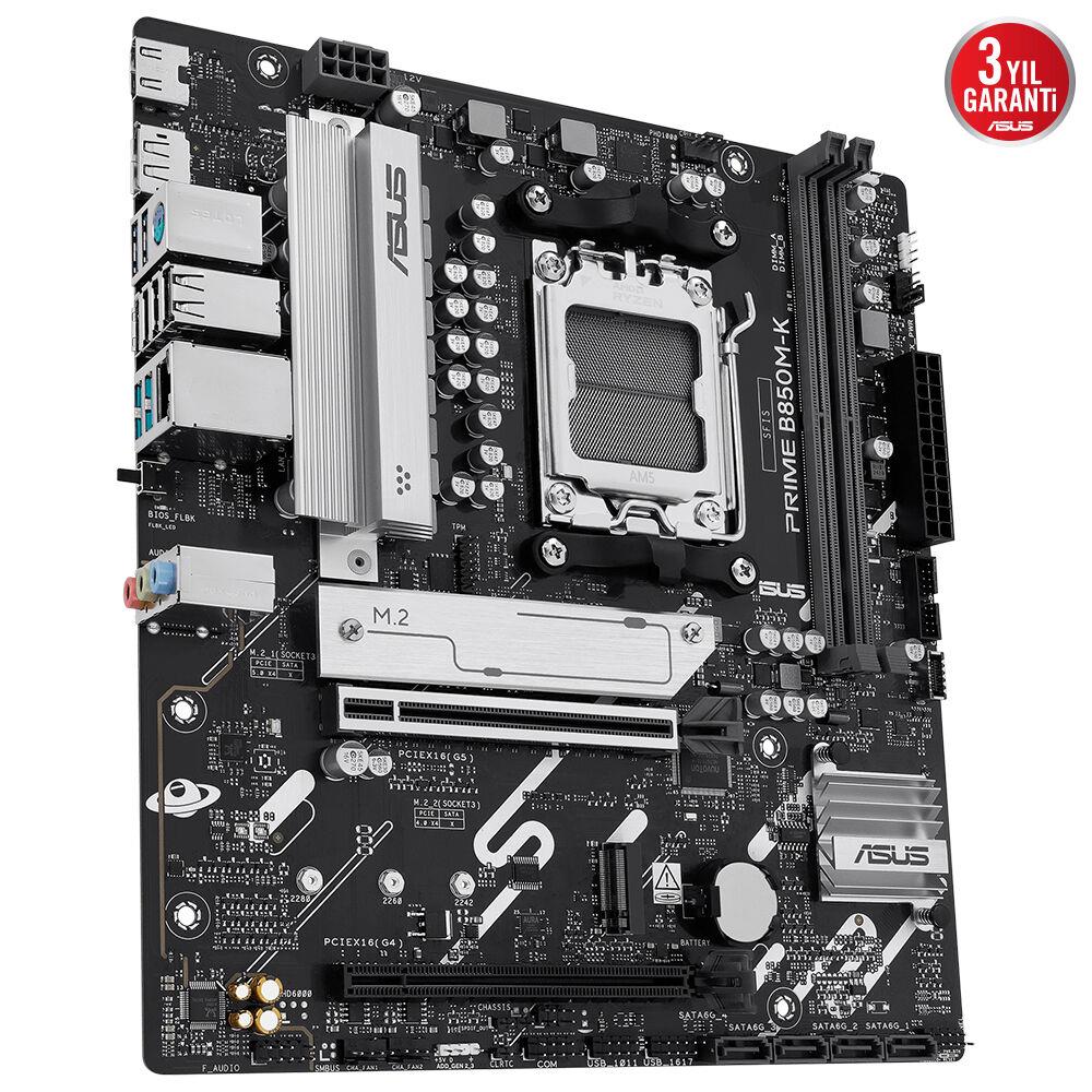 Asus Prime B850M-K AM5 DDR5 Ses GLAN DP/HDMI SATA3 USB3.2 mATX Anakart