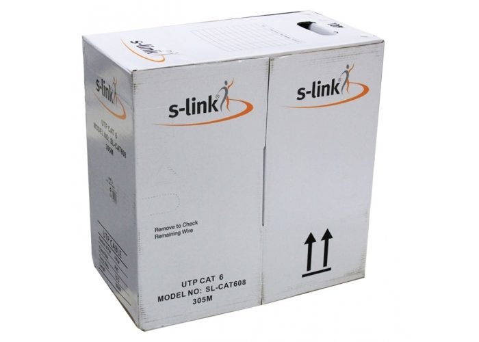 S-link SL-CAT608 Gri 305m 24AWG UTP İç Ortam CAT6 Kablo