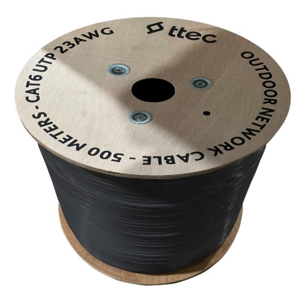 Ttec KBL-CAT6-23CCA/OUT500S Dış Mekan Siyah 500 metre Kablo