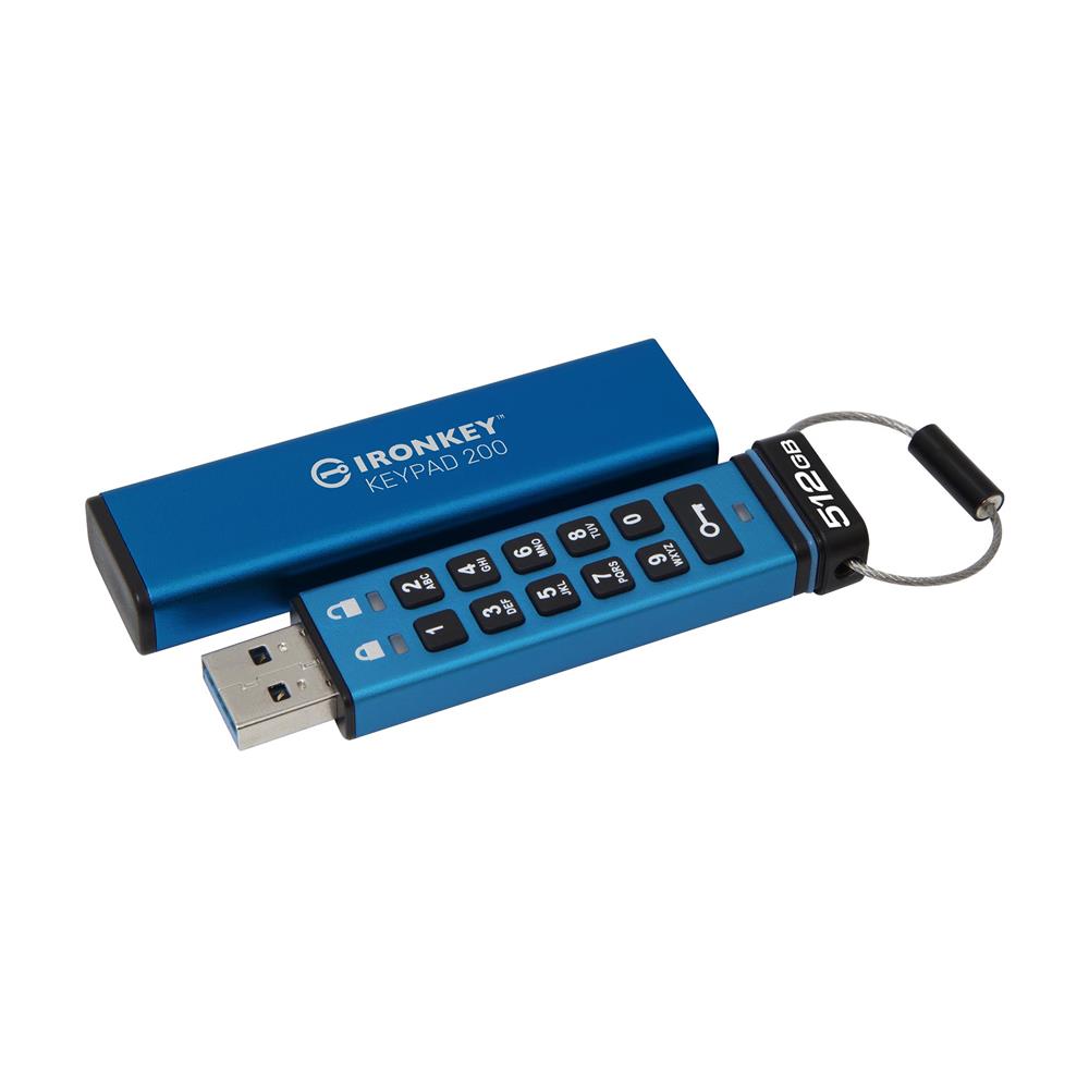 Kingston IKKP200/512GB 512GB IronKey Keypad 200, FIPS 140-3 Lvl 3 (Pending) Flash Bellek