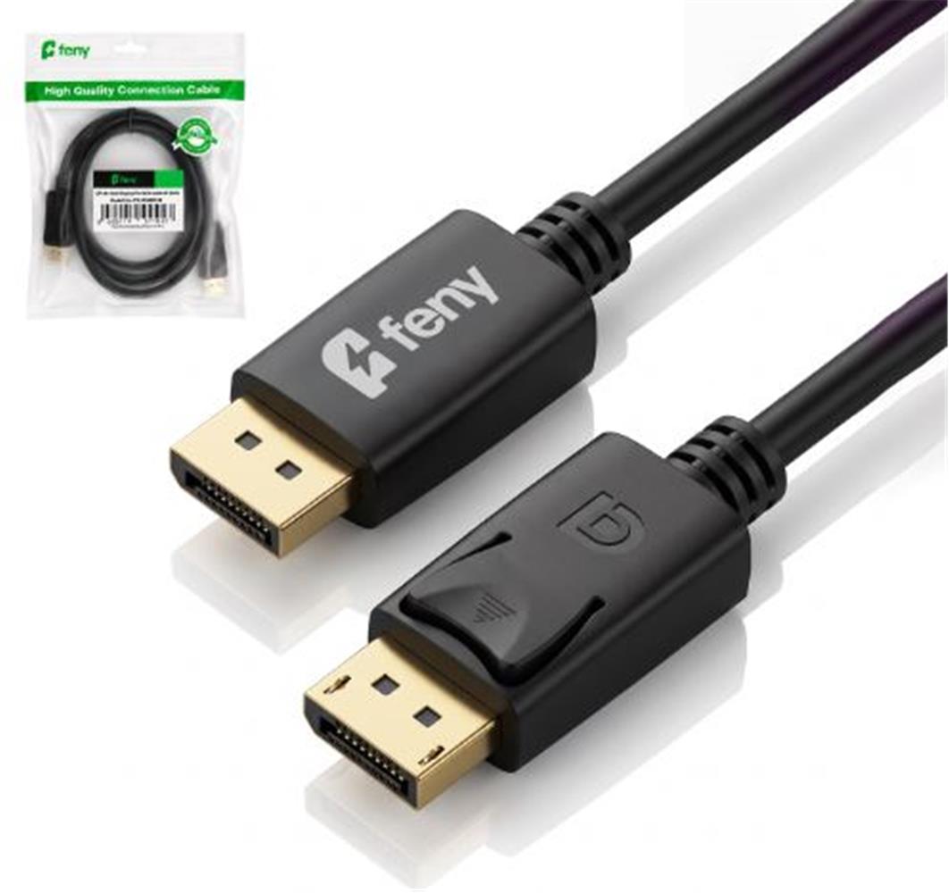 Feny FN-DS4K015 Displayport V1.2 M/M 4K@60Hz 2K@165Hz Altın Kaplama 1.5m Kablo