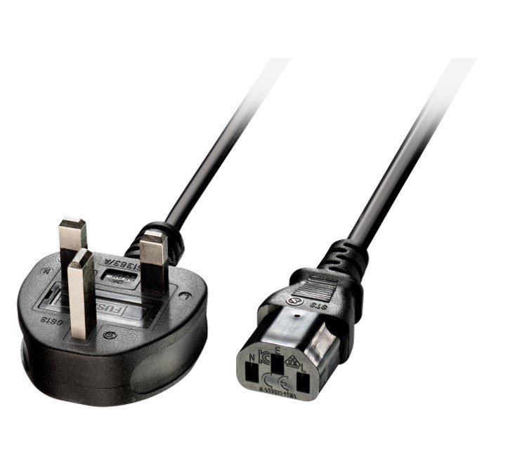 Lindy LIN-30433 UK 3 Pin Fiş - IEC C13 Şebeke Güç Kablosu