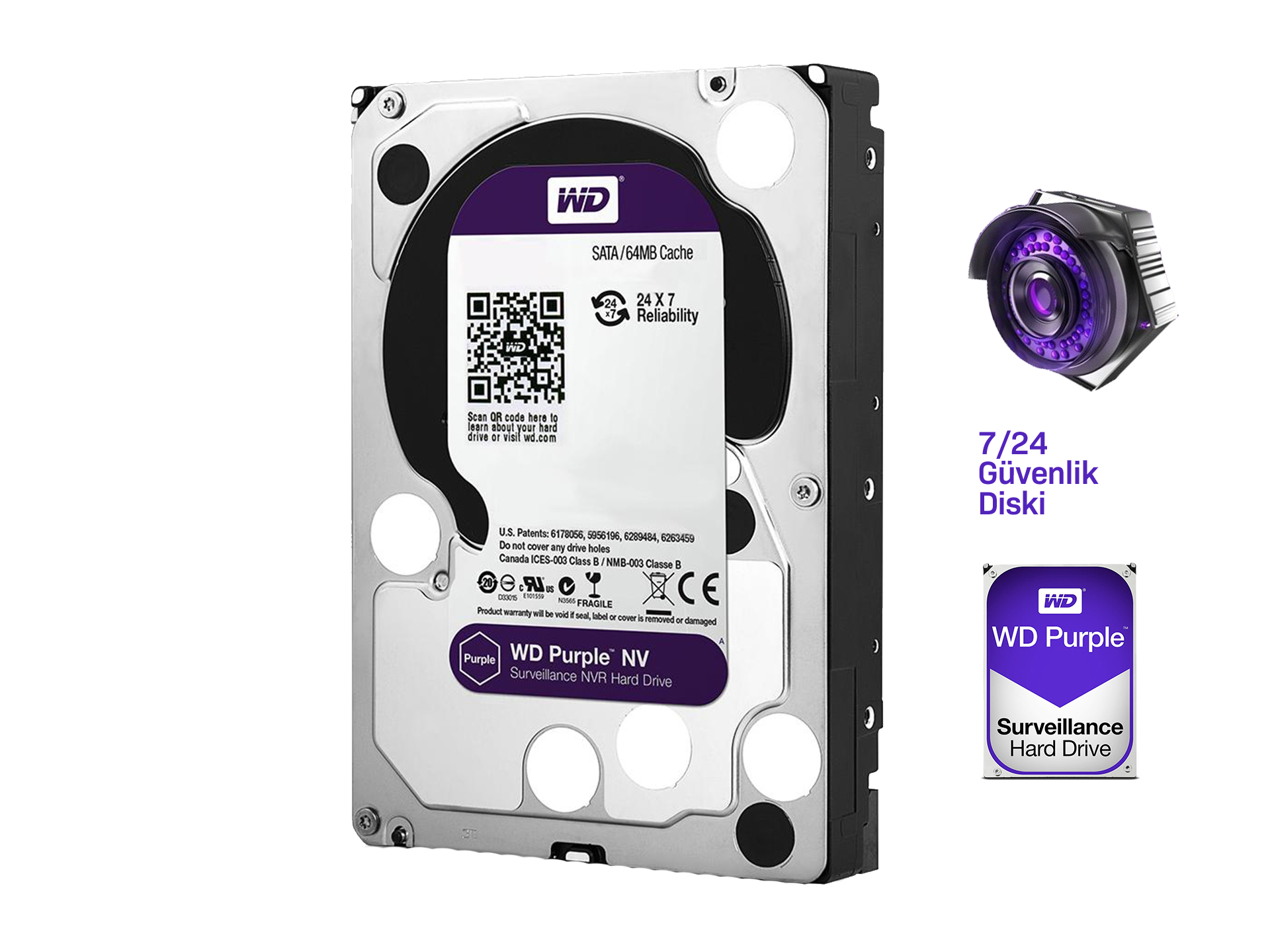 4TB WD Purple 7/24 Güvenlik Harddiski