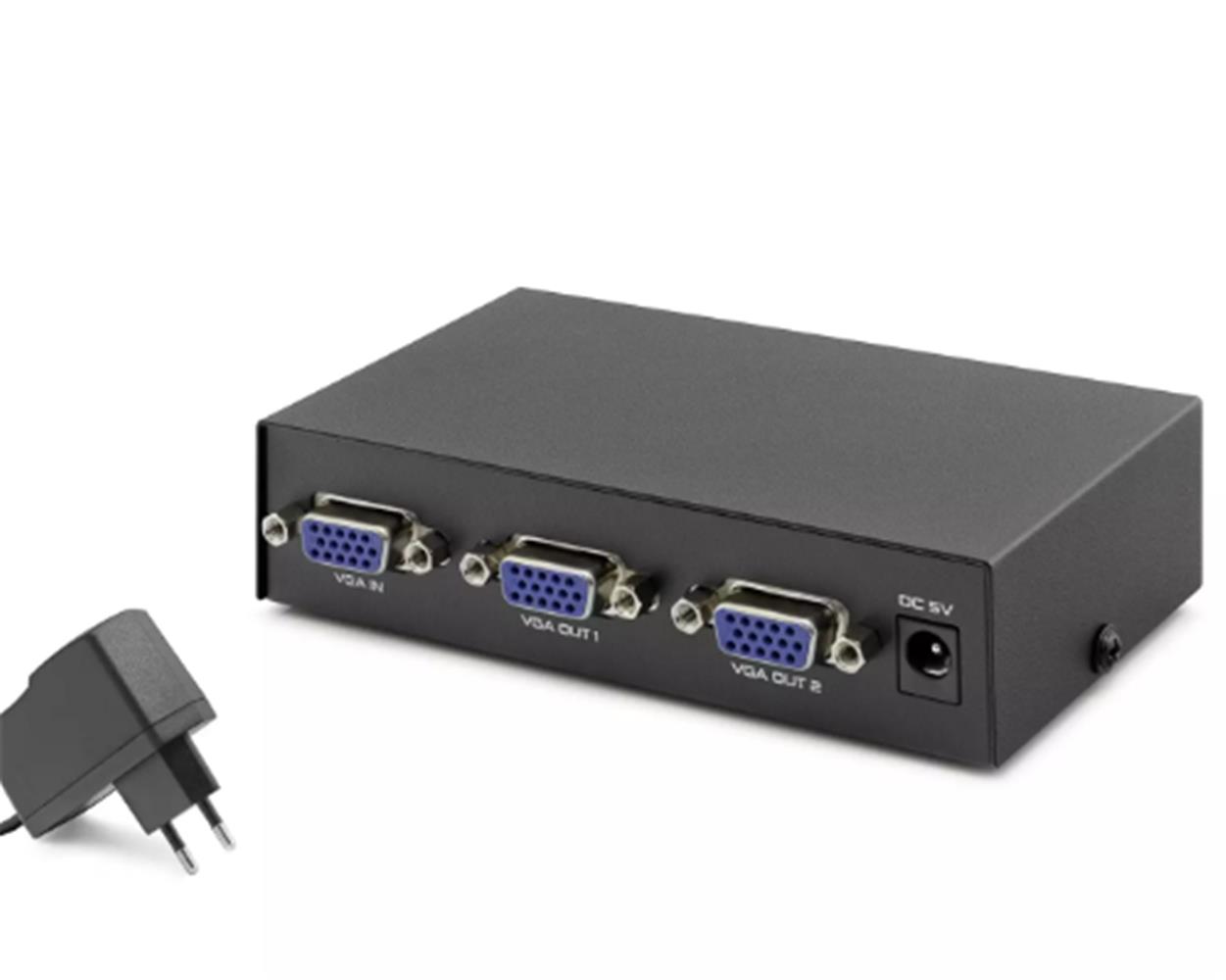 Hadron Hdx1277 2 Port Vga Splitter 200Mhz 1*In 2*Out Siyah