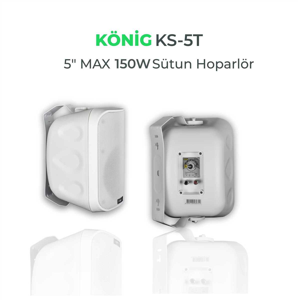 KÖNİG KS-5T 5" 150W 2 Yollu Duvar Tipi Sütun Hoparlör Beyaz
