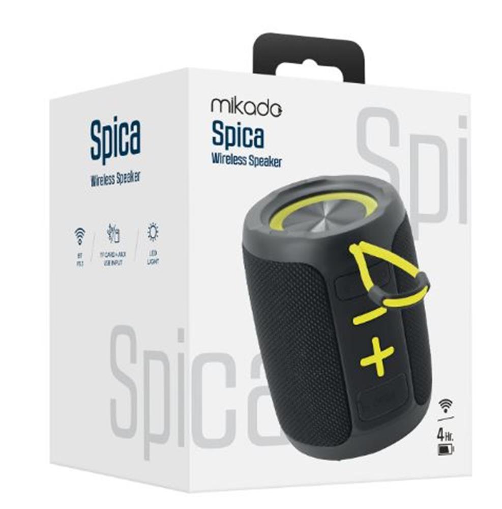 Mikado MD-60BT Spica Siyah 13W 1800mAh BT/TF/USB/ECO Led Işıklı Speaker