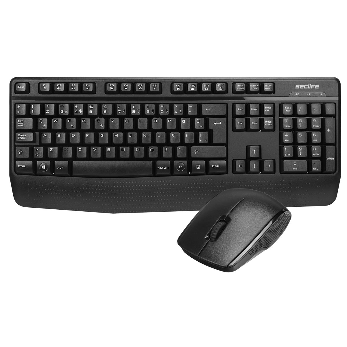 Seclife SKM-335 Siyah Kablosuz Q Klavye + Mouse Set