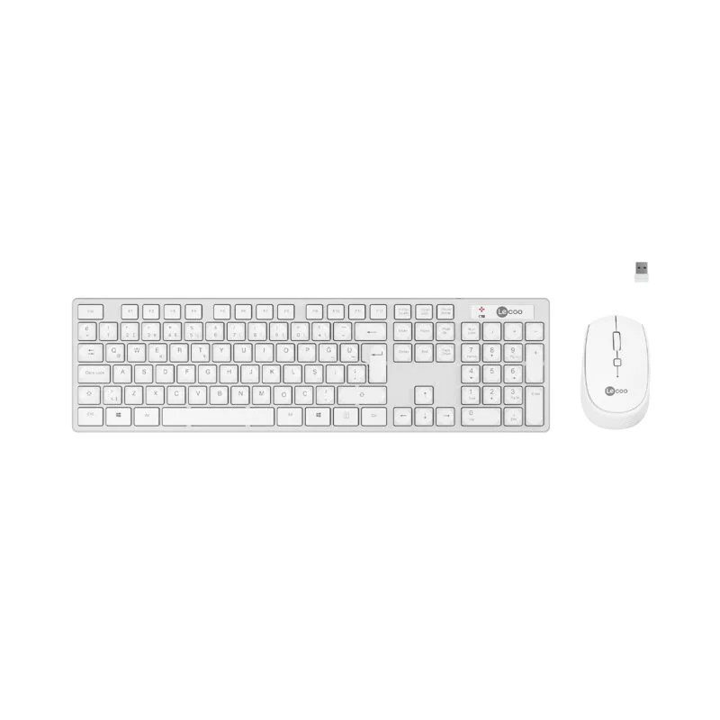 Lecoo KM2001 Kablosuz Türkçe Q Klavye & Mouse Set Beyaz