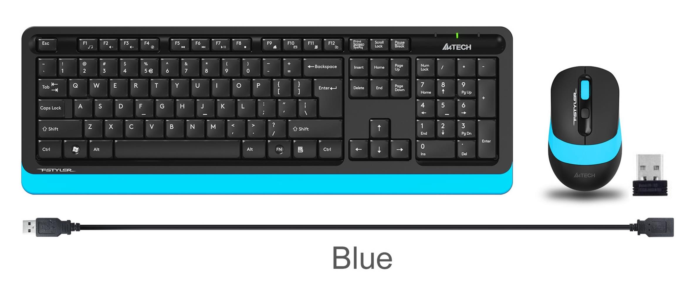A4 Tech Fg1010 2.4G Mavi Q Fn-Mm Klv+Optik Mouse Set
