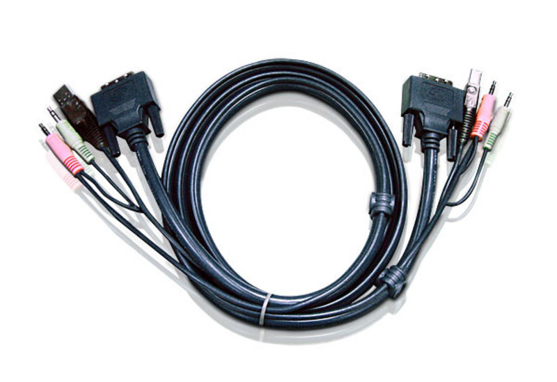 Aten 2L-7D05UD USB DVI-D Dual Link Desktop KVMP Switch Kablosu