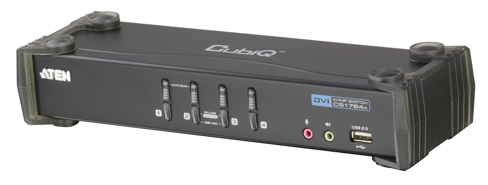 Aten CS1764A 4 port'lu USB 2.0 DVI KVMP Switch + 2 portlu USB Hub