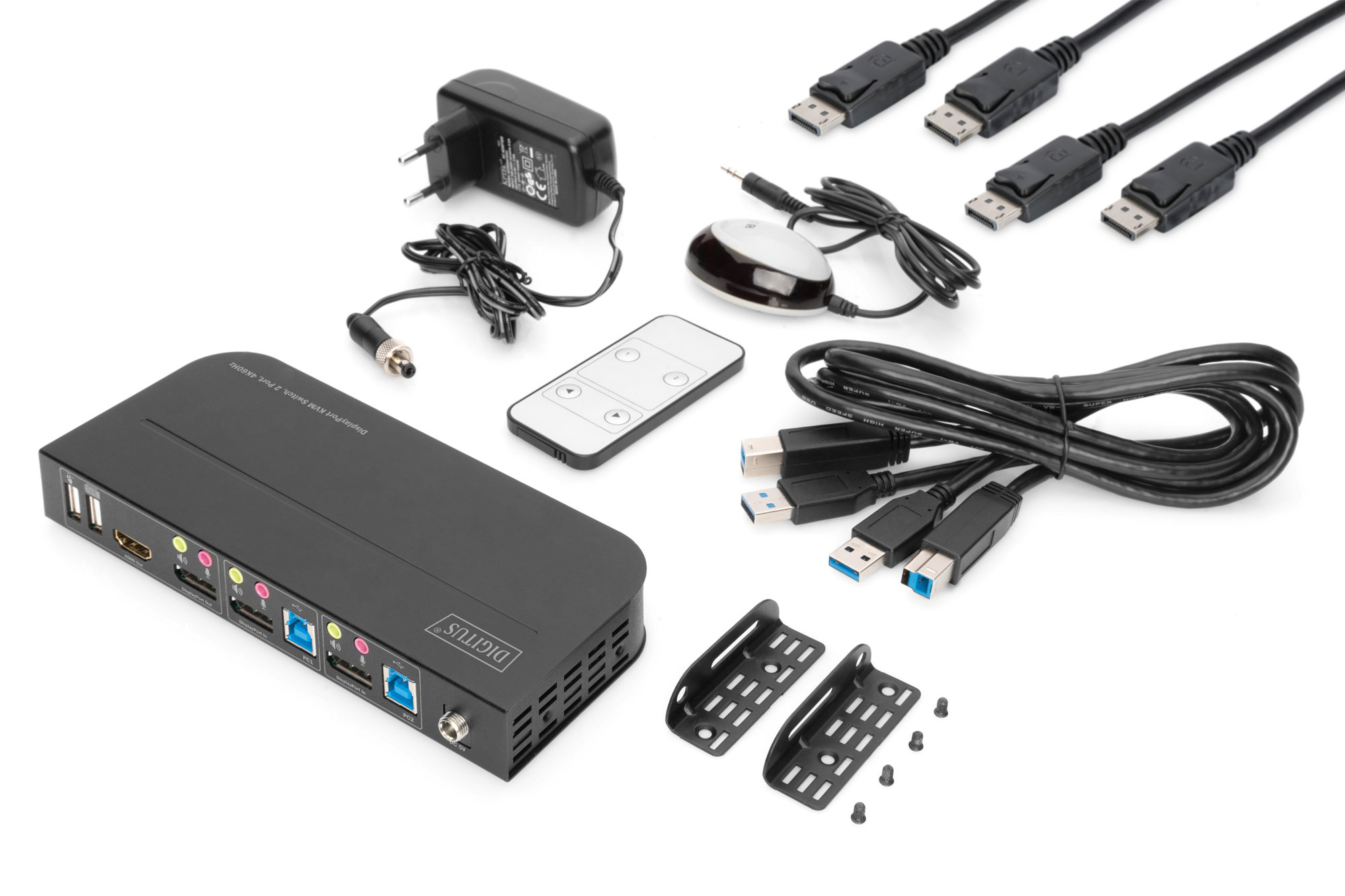 Digitus DS-12850 2 Port USB 3.0 DisplayPort KVM Switch
