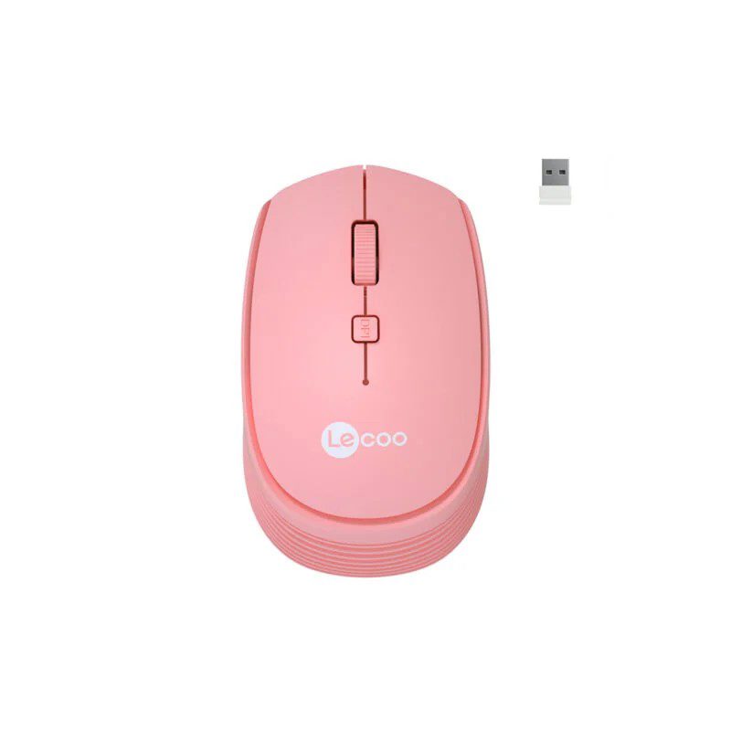Lenovo Lecoo WS202 Kablosuz 1600DPI 4 Tuşlu Optik Mouse Pembe
