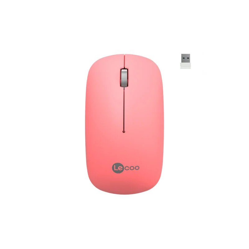 Lenovo Lecoo WS214 Kablosuz 1200DPI 3 Tuşlu Optik Mouse Pembe