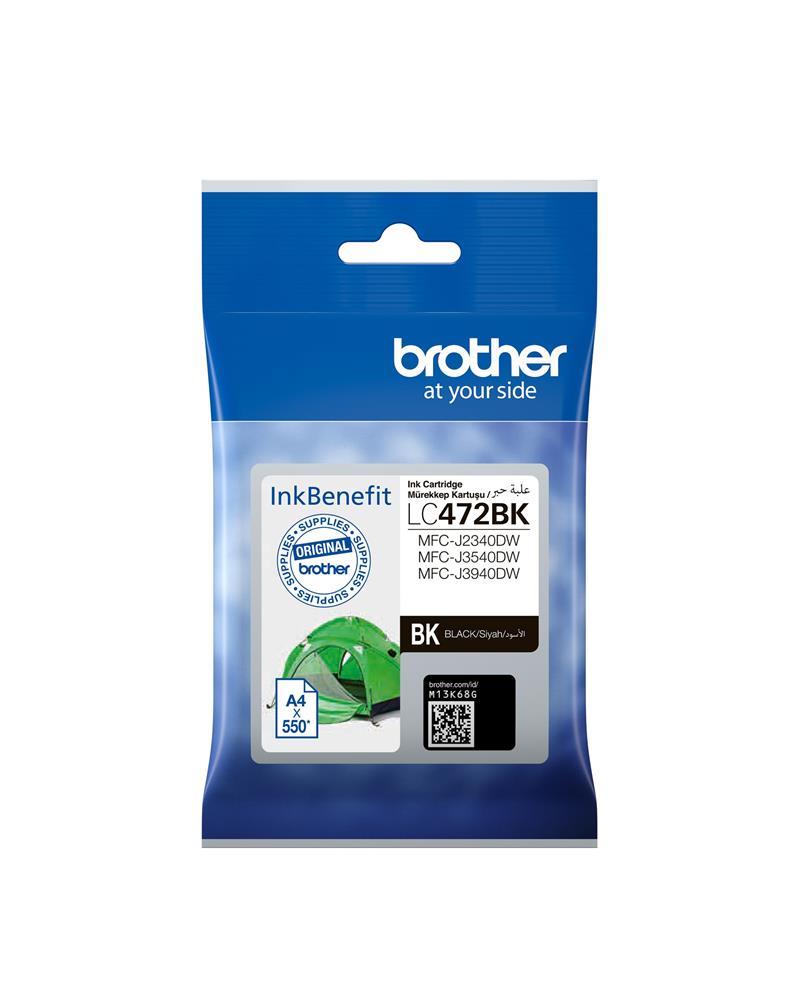 Brother LC472BK Black Siyah 550 Sayfa Kartuş MFC-J2340/J3540/J3940