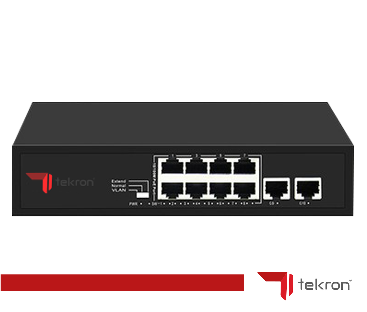 TEKRON 8+2 PORT 10/100+2PORT 10/1000 RJ45 UPLİNK POE 96W SWITCH