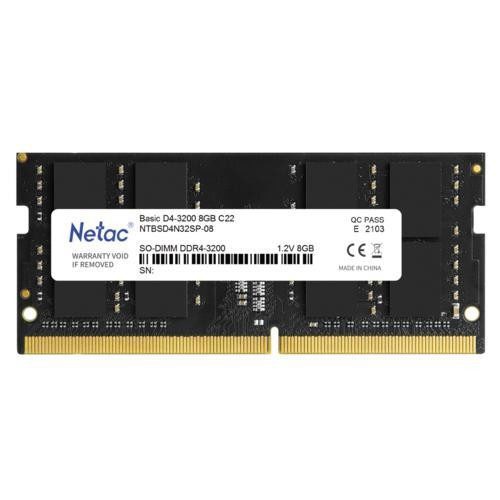 8GB Netac Basic DDR4 3200MHz (NTBSD4N32SP-08) Notebook Ram