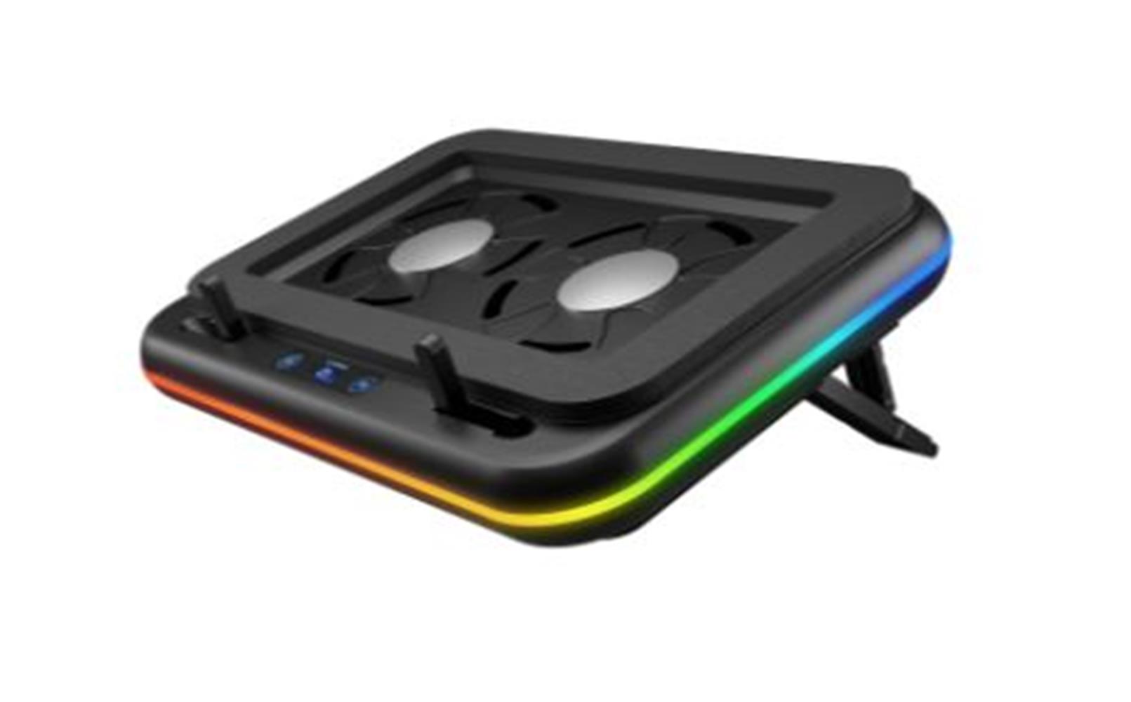 Rampage S55 Angel Siyah 5 Mod RGB 120*120mm 2 Fanlı 14-17 Led Ekranlı Notebook Soğutucu Stand