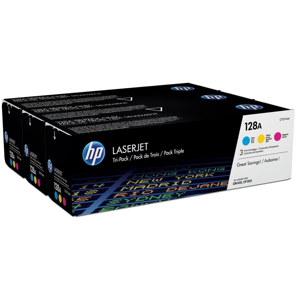 HP 128A Mavi/Kırmızı/Sarı 3lü Takım Toner CF371AM CE321A/CE322A/CE323A