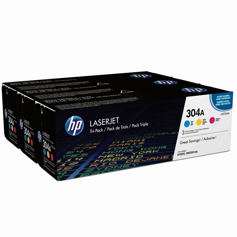 HP 304A Mavi/Kırmızı/Sarı 3lu Takım Toner CF372AM CC531A/CC532A/CC533A