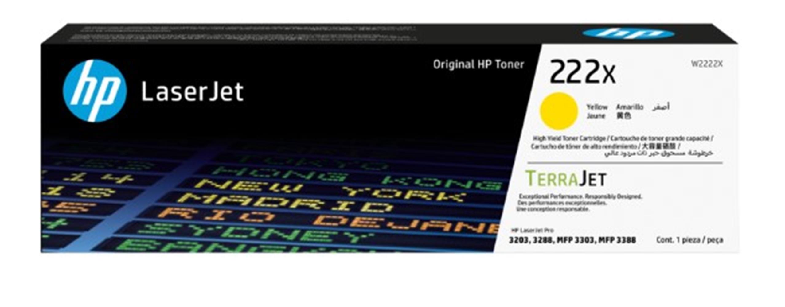 HP 222X Yellow Sarı 2.500 Sayfa Toner W2222X