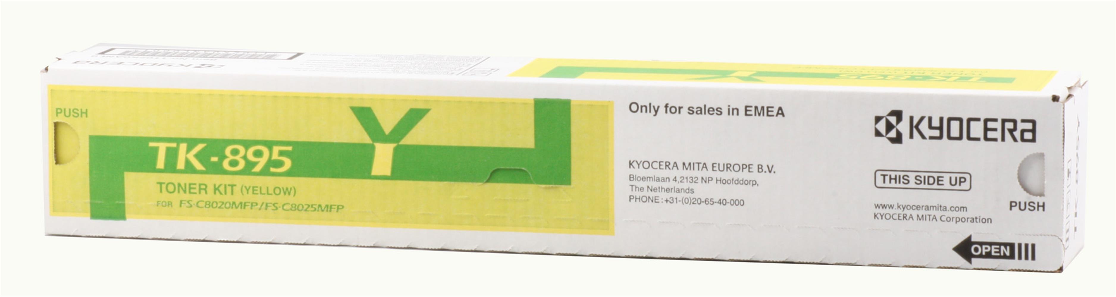 Kyocera TK-895Y Yellow Sarı Orjinal Fotokopi Toneri FS-C8020/8025/8520/8525 6.000 Sayfa