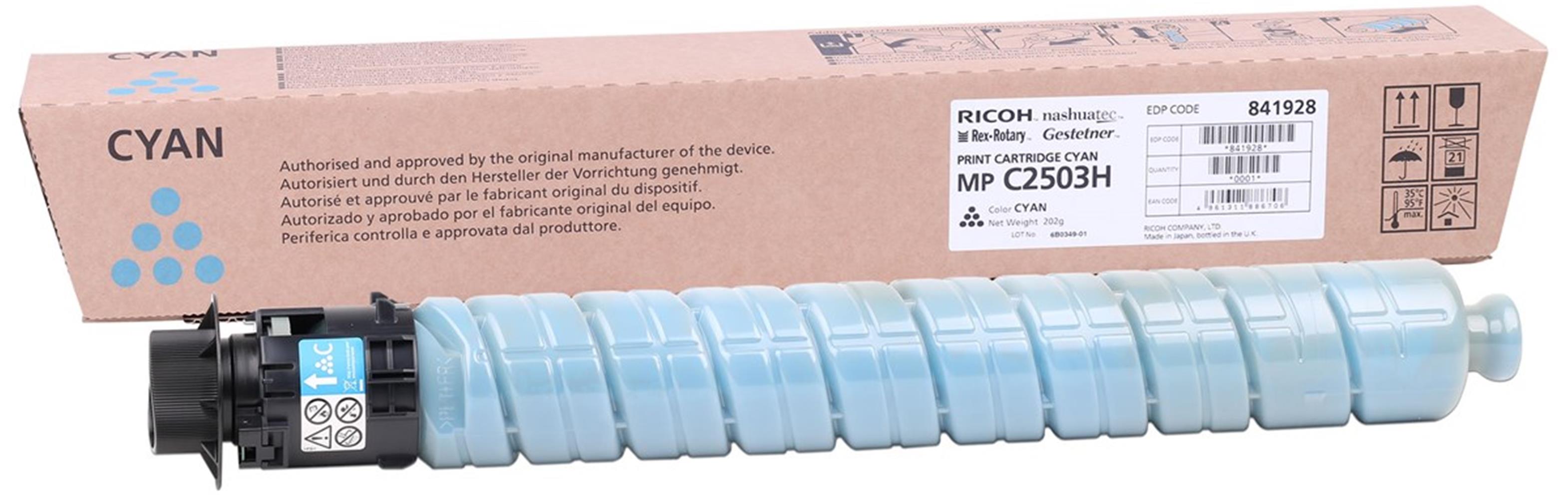 Ricoh MP C2503CH Cyan Mavi Orjinal Fotokopi Toneri MP C2003/2004/2011/2504 9.500 Sayfa