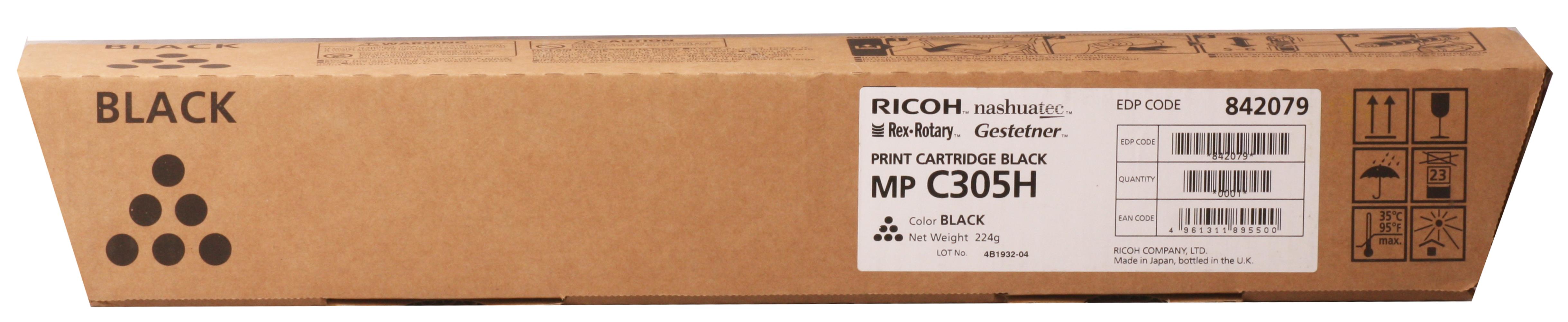 Ricoh MP C305 Black Siyah Orjinal Fotokopi Toneri MP C305SP/305SPF 12.000 Sayfa