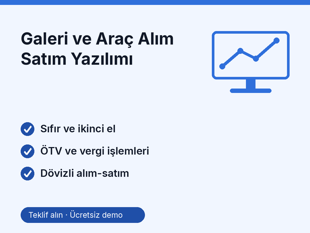 Galeri ve Araç Alım Satım Yazılımı