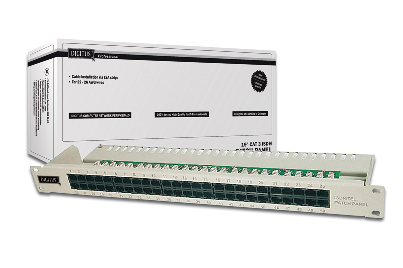 Digitus DN-91350-1 19 Inch 50 port CAT-3 ISDN Patch Panel
