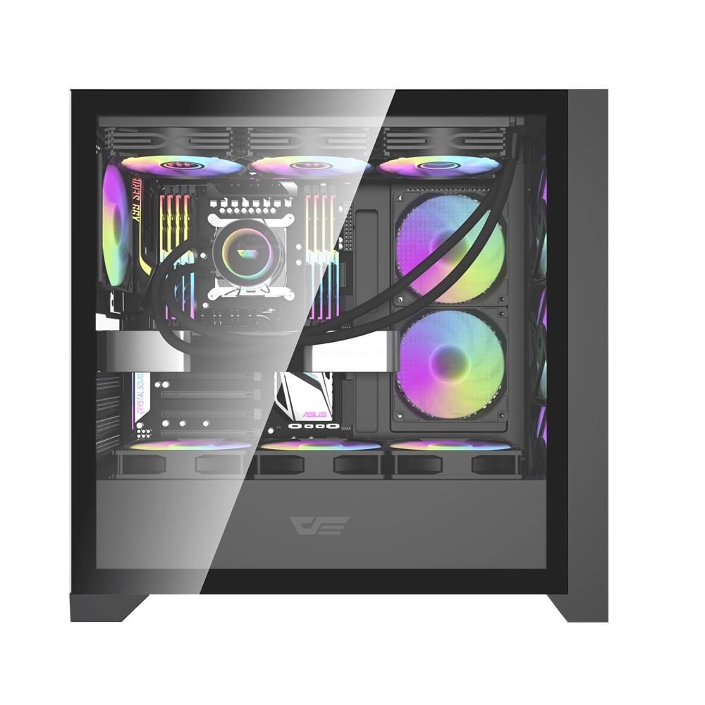 darkFlash DRX90 MESH 650W 80+ Power Supply 4*12cm ARGB Fan Siyah Kasa