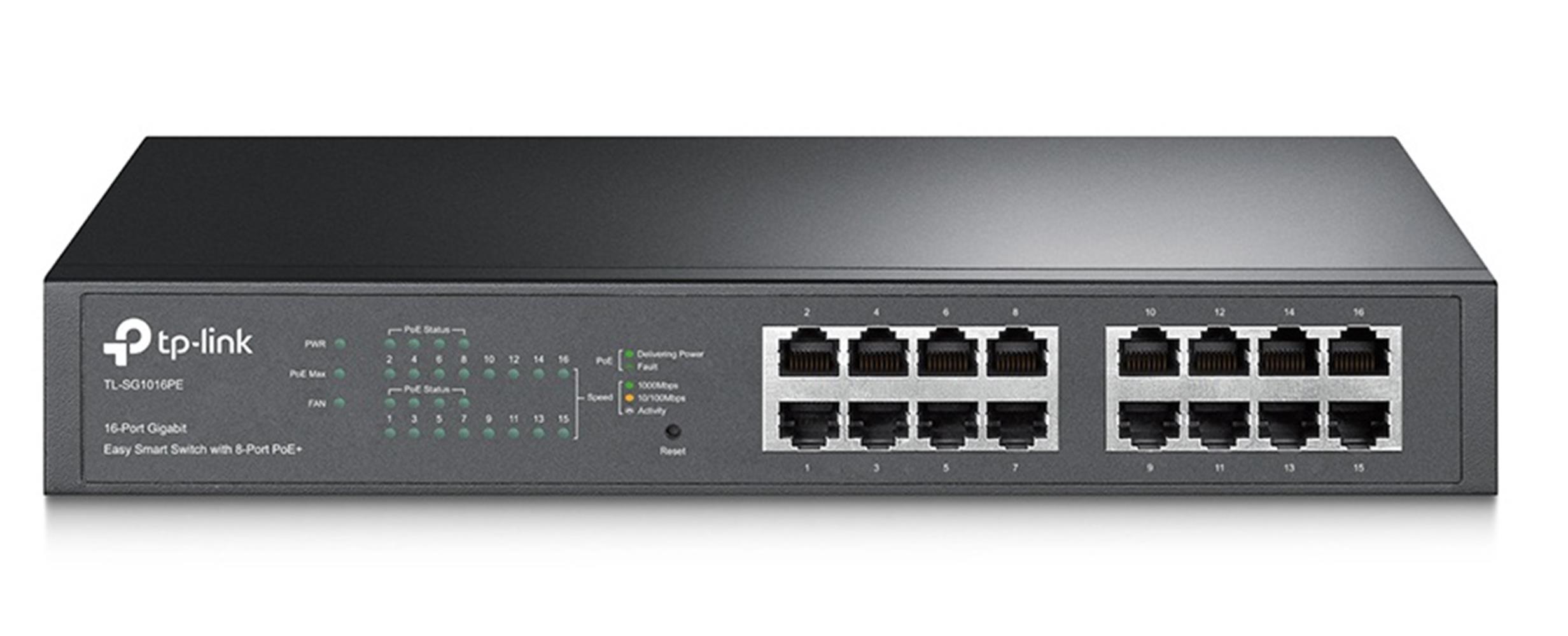 Tp-Link TL-SG1016PE 8 Port Poe+ 16 Port 10/100/1000 Mbps Switch Çelik Kasa Rack Mount