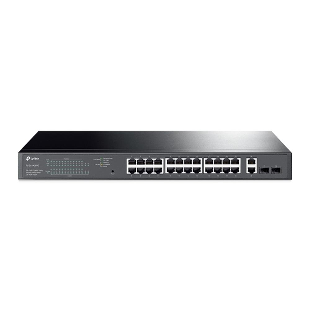 Tp-Link TL-SG1428PE 24 Port 10/100/1000 Poe+ Switch 2 Port SFP Çelik Kasa Rack Mount