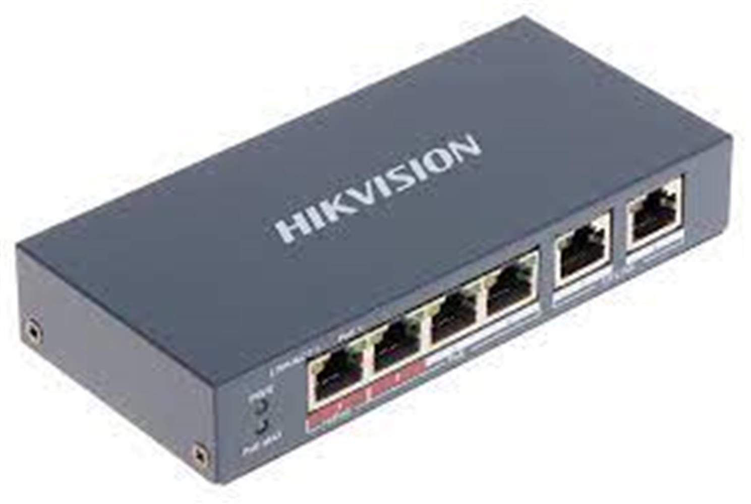 Hikvision DS-3E0106P-E/M 4 Portlu 10/100 Fast Ethernet Switch- 4 Port Poe 35W