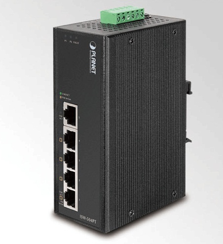 Planet PL-ISW-504PT Endüstriyel Tip Yönetilemeyen PoE Switch
