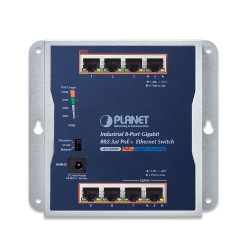 Planet PL-WGS-818HP Endüstriyel Duvar Tip Yönetilemeyen PoE+ Switch