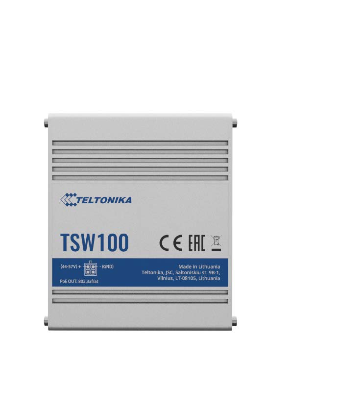 Teltonika TE-TSW100 Endüstriyel Yönetilemeyen PoE+ Switch
