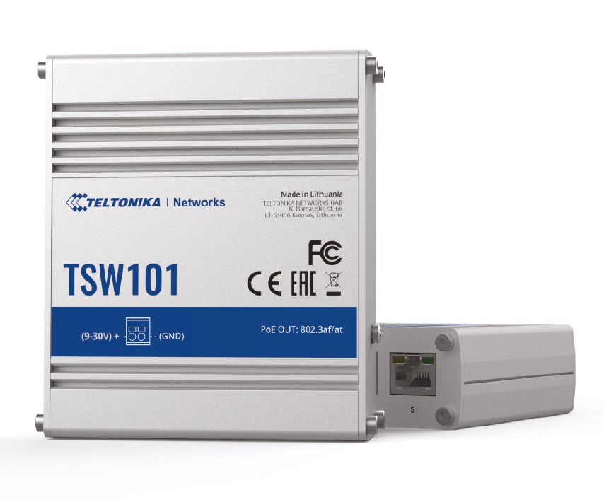 Teltonika TE-TSW101 Otomotiv Sektörü için Yönetilemeyen PoE+ Switch
