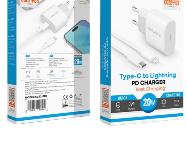 Megatech 20W PD Type-C to Lightning Hızlı Şarj Seti