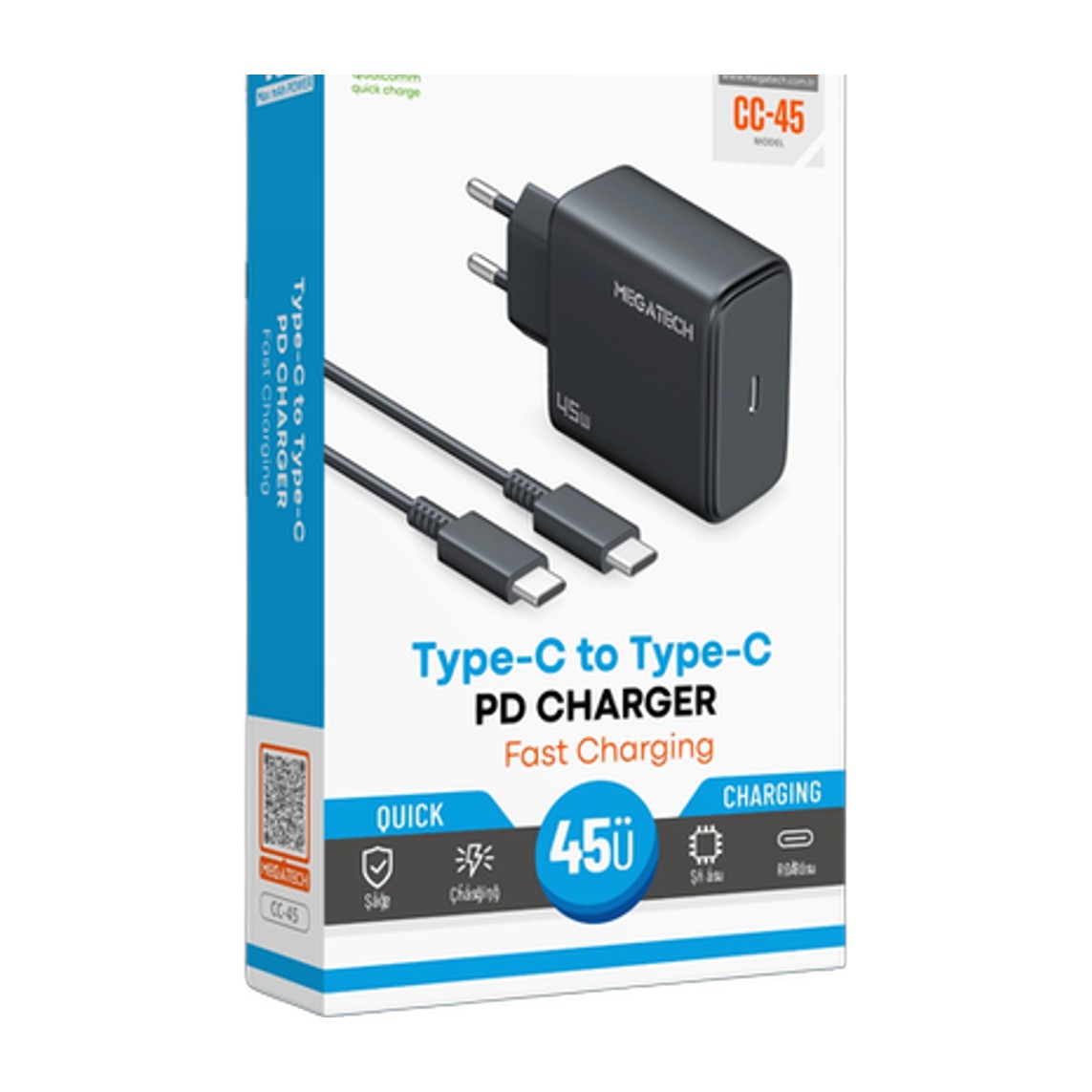 Megatech 45W Süper Hızlı Şarj Seti 2.0 (PD/PPS)