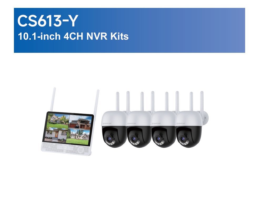 CS613-Y VSTARCAM 4 KANAL LCD NVR WIFI KAMERA SET