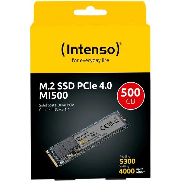 500GB Intenso MI500 Gen.4x4 NVMe 1.4 5300MB-4000MB/s SSD Disk