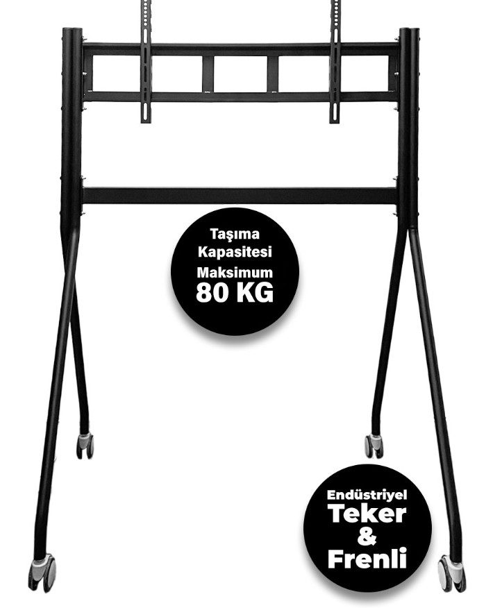 Endüstriyel, Universal 42", 55",65", 75", 86" Tekerlekli TV, Ekran Standı