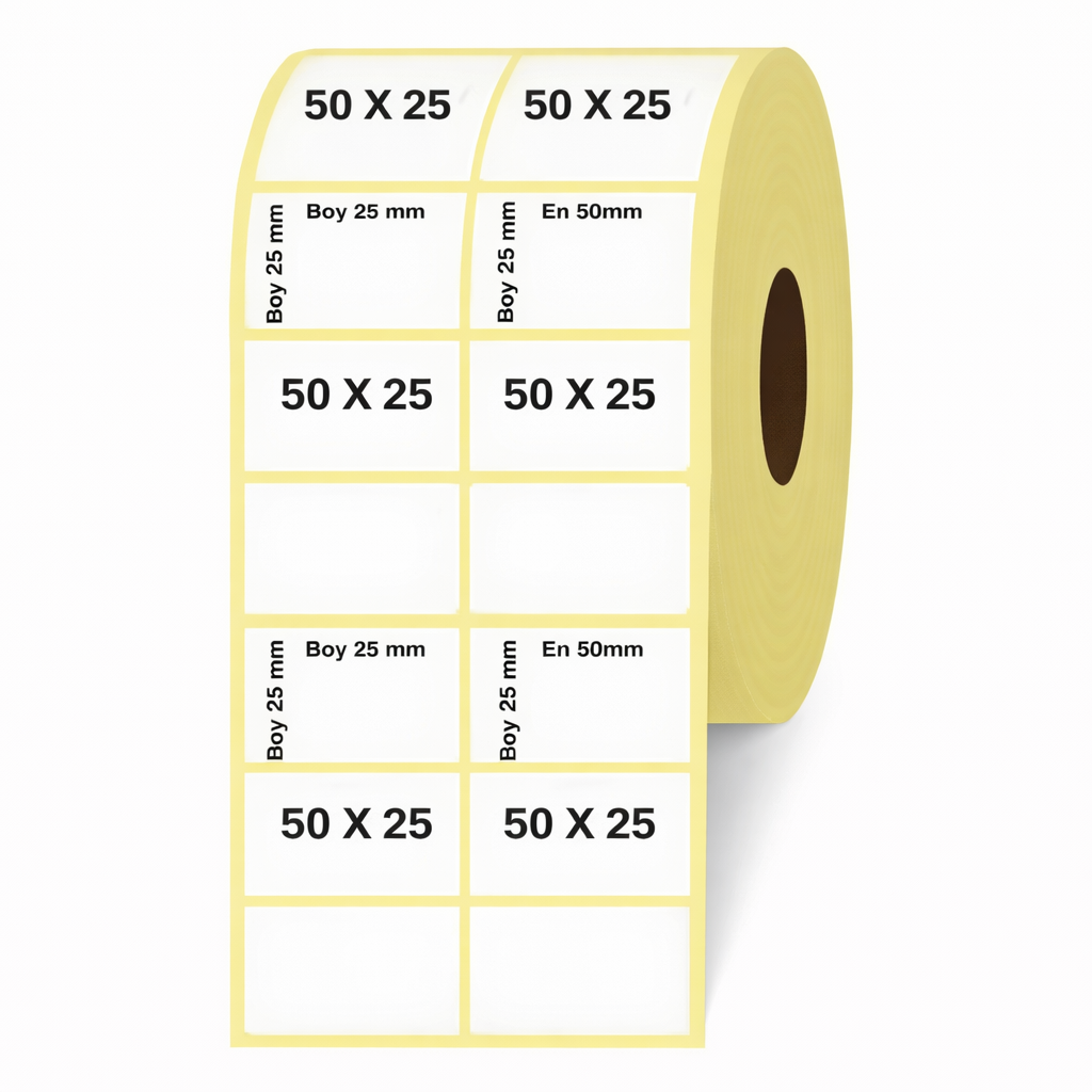 Etiket 50 X 25 Termal 2 li 3000 Adet