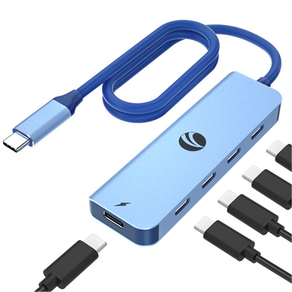 Vcom CUE11s Type-C To 4*Usb-C (10GBps)+Pd 3.0 100W Mavi Çoklayıcı