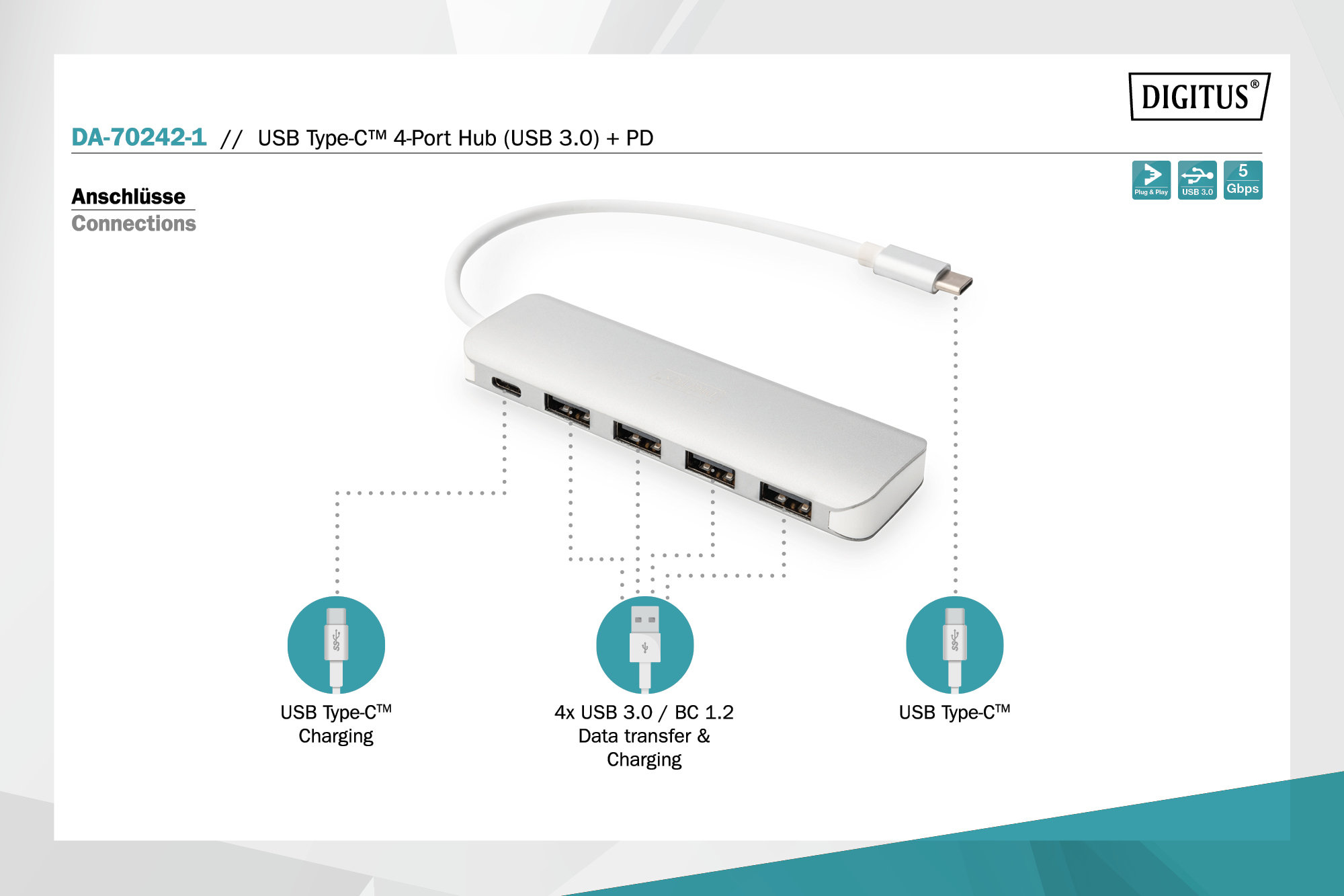 Digitus DA-70242-1 4 Port USB 3.0 Hub
