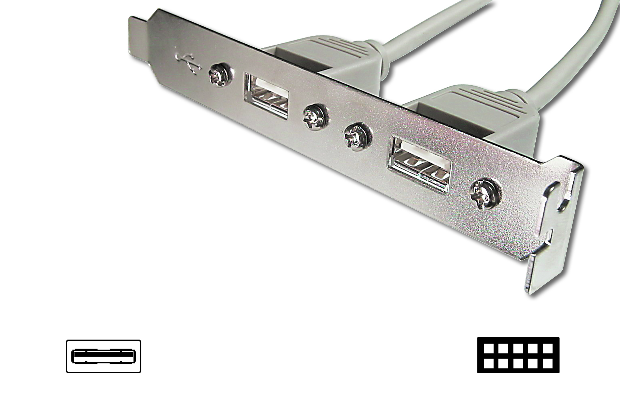 Assmann AK-300301-002-E Anakarttaki USB 2.0 Portları Slot Bracket'e Taşıyan Kablo